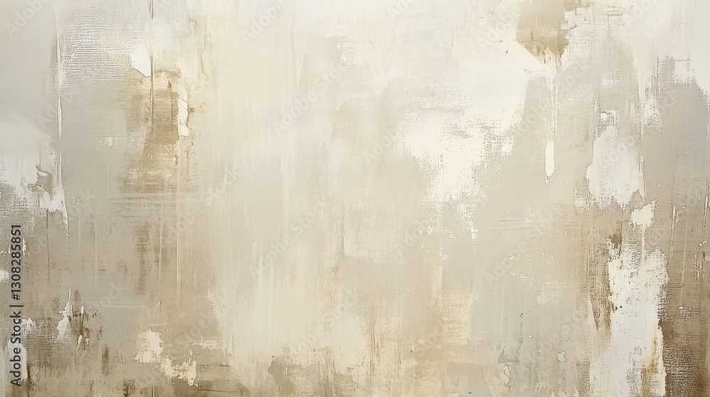 Fototapeta premium An abstract painting featuring swirling white and brown hues, complemented by a striking black and white clock. The clock's bold design contrasts beautifully with the fluidity of the artwork.