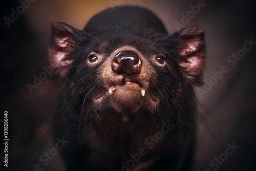 The Tasmanian devil is a carnivorous marsupial of the family Dasyuridae. photo