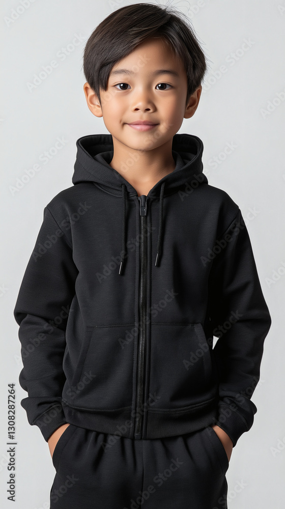 An Asian Model Boy Wearing Casual Streetwear An Asian Model Boy Wearing Casual Streetwear