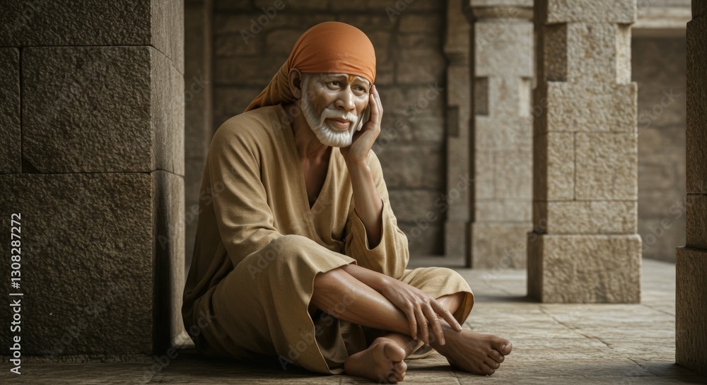 Obraz premium Sai Baba Indian God background
