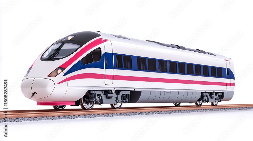 Fototapeta premium Modern High Speed Train Illustration On White Background