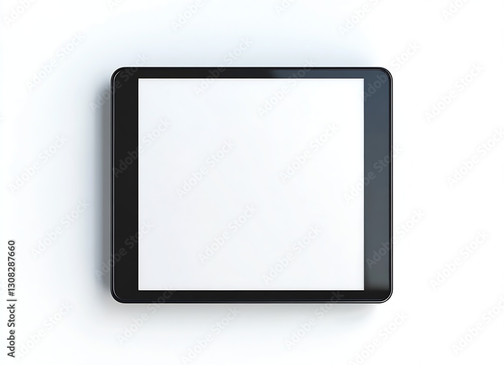 Blank Digital Tablet Displaying a Clean White Screen Ready for Custom Content : Generative AI Blank Digital Tablet Displaying a Clean White Screen Ready for Custom Content : Generative AI