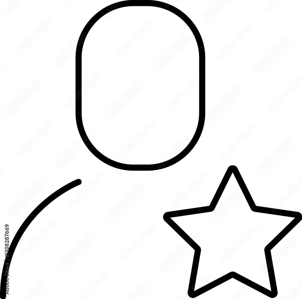 User by Star Outline Linear Symbol for Graphic and Web Design, Apps, Adverts, Various Cards User by Star Outline Linear Symbol for Graphic and Web Design, Apps, Adverts, Various Cards