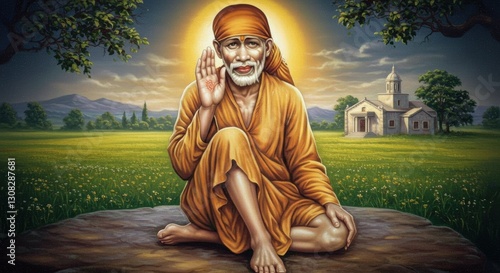 Sai Baba Indian God background