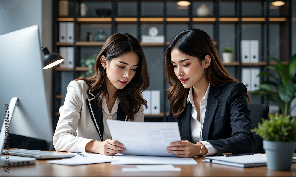 两位职场女性同事交流工作资料 两位职场女性同事交流工作资料
