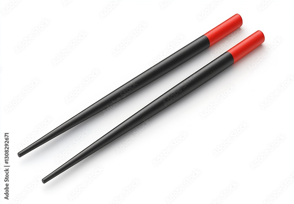 Stylish black and red chopsticks on a clean background perfect for Asian cuisine and dining : Generative AI Stylish black and red chopsticks on a clean background perfect for Asian cuisine and dining : Generative AI