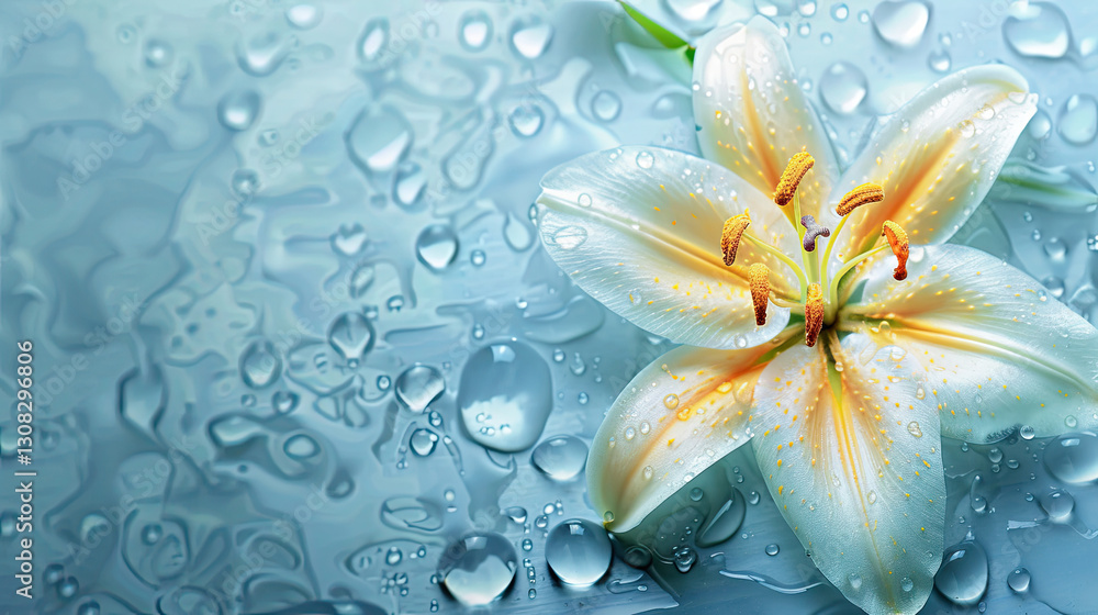 Fototapeta premium floral background with lily flower on the water