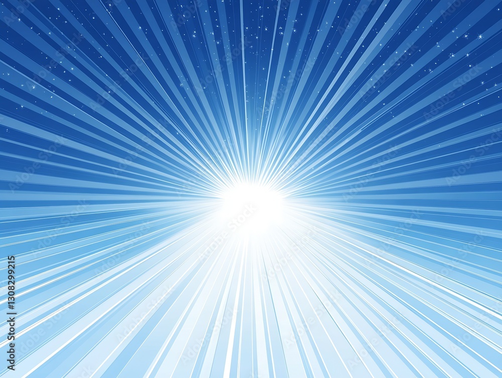 Vibrant Sunburst Pattern with Radiating Lines in Bright Blue Sky Background : Generative AI Vibrant Sunburst Pattern with Radiating Lines in Bright Blue Sky Background : Generative AI