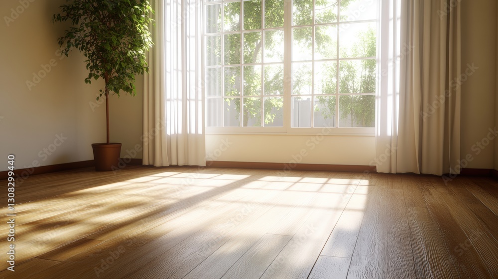 A bright room featuring a window and a plant creating a peaceful atmosphere emphasizing natural light and freshness A bright room featuring a window and a plant creating a peaceful atmosphere emphasizing natural light and freshness