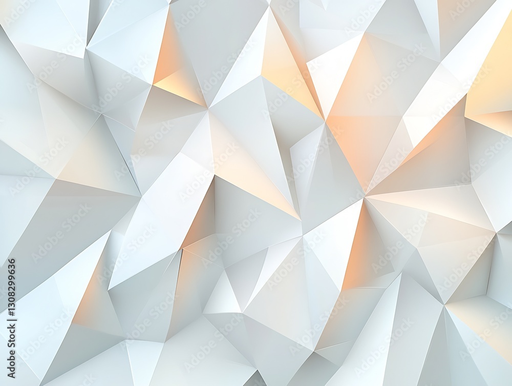 Fototapeta premium Elegant abstract geometric background featuring multifaceted shapes and soft hues creating a tranquil atmosphere : Generative AI