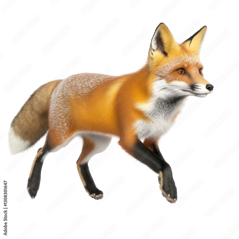 Fototapeta premium Red Fox isolated on white or transparent background