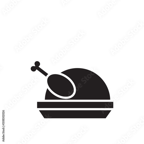 turkey roast glyph icon