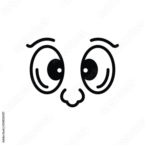 Black solid icon for looking at