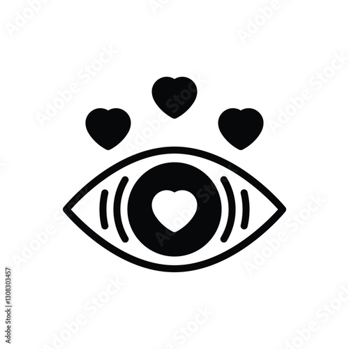 Black solid icon for love