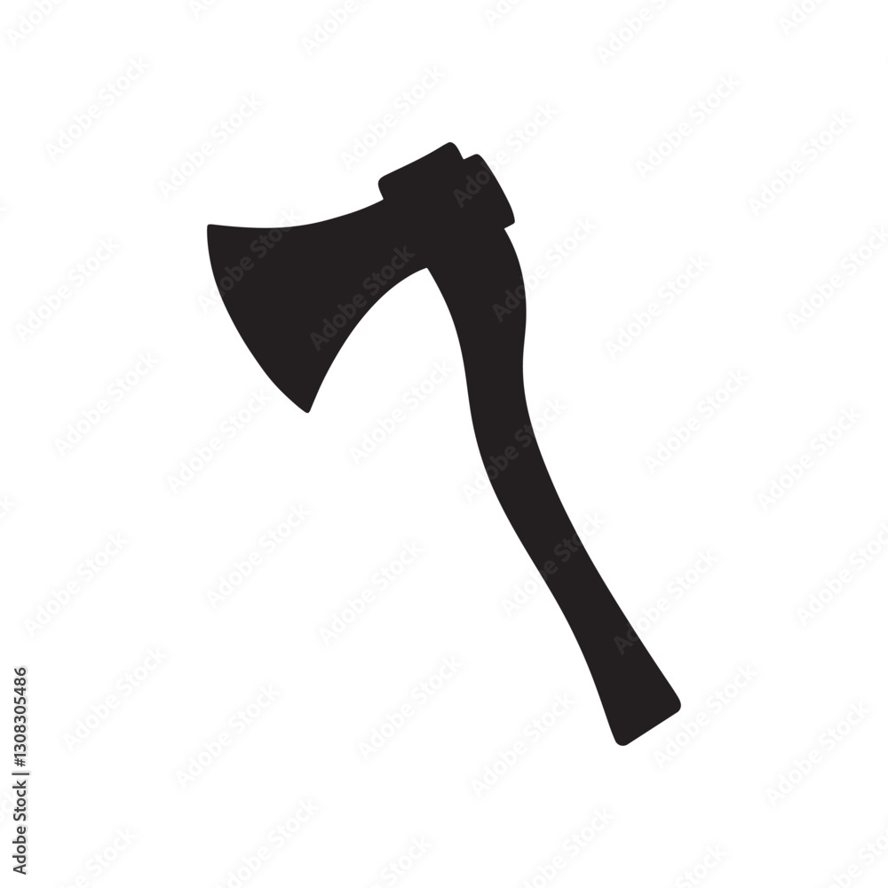 Black axe silhouette isolated on white background. Axe icon vector illustration. Black axe silhouette isolated on white background. Axe icon vector illustration.