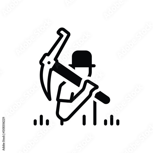 Black solid icon for farmer