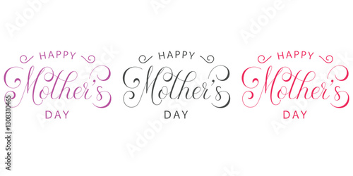 A typography for the text happy mother's day calligraphy style with simple ornament for t shirt design vector art illustration.