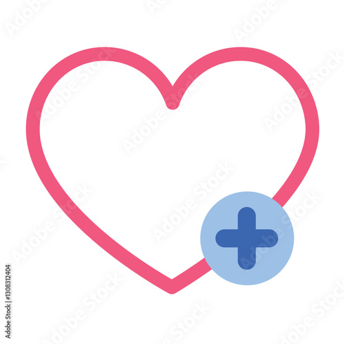 Heart Doctor Plus Sign Medical Icon