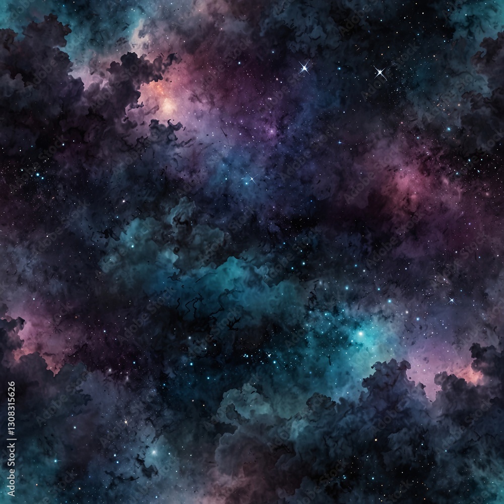 Fototapeta premium Mystical Night Sky and Dreamy Mountain Landscape
