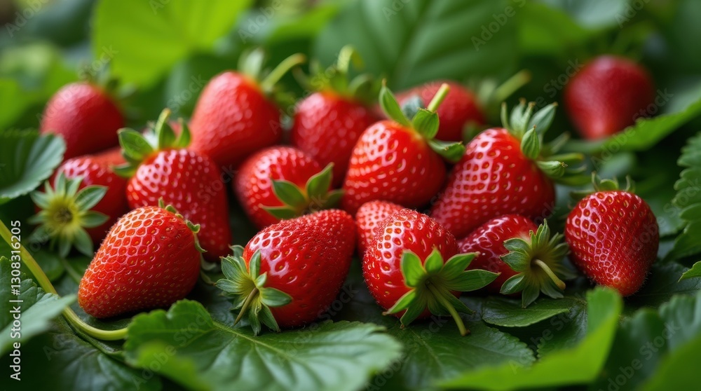 Ripe red strawberries piled in a rustic wooden bowl, soft sunlight, warm tones, cozy and natural atmosphere. Ripe red strawberries piled in a rustic wooden bowl, soft sunlight, warm tones, cozy and natural atmosphere.