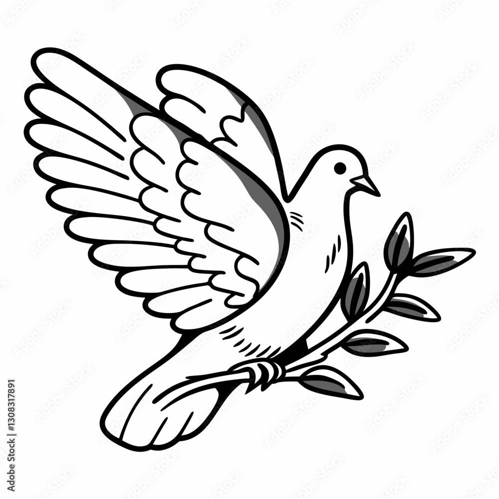 Fototapeta premium dove on branch