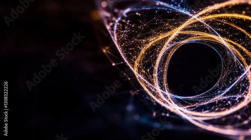 Wallpaper Mural Abstract Digital Network  Glowing Lines  Nodes  Connections  Data Stream  Technology Backg Torontodigital.ca