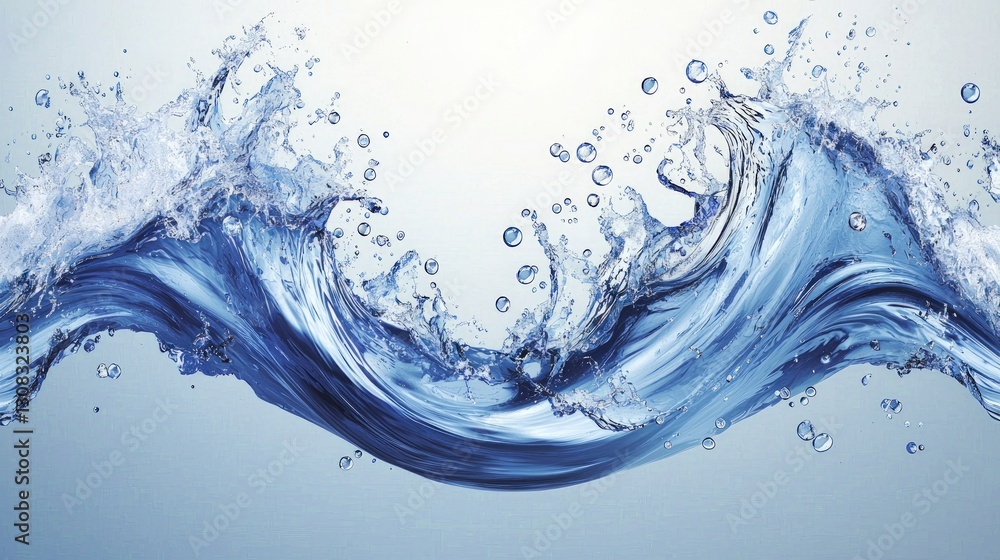 Tranquil Blue Water Wave Splash Bubbles Flow Purity Serenity Tranquil Blue Water Wave Splash Bubbles Flow Purity Serenity