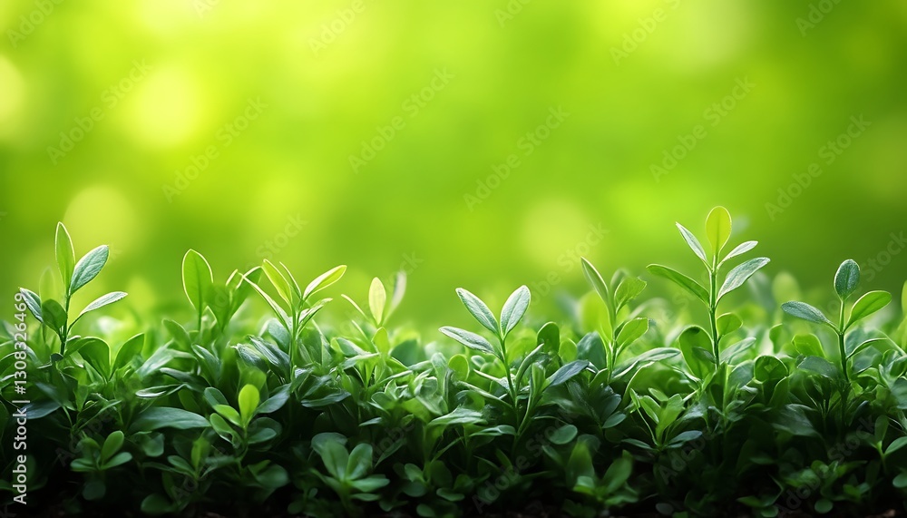 Obraz premium Sprouts growing, sunny bokeh background