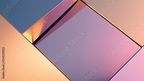 Elegant Geometric Design with Smooth Intersecting Shapes and Modern Pastel-Metallic Gradient