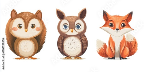 Wallpaper Mural Cute cartoon forest animals Torontodigital.ca