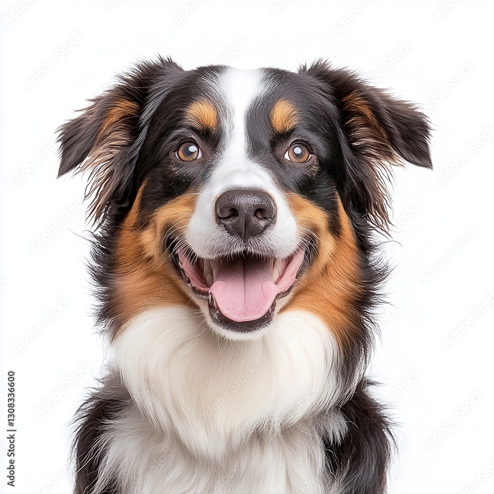 Adorable dog with a white background displaying a sweet expression and captivating eyes perfect for animal photography Adorable dog with a white background displaying a sweet expression and captivating eyes perfect for animal photography