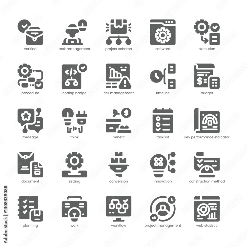 Project Management Icon pack for your website, mobile, presentation, and logo design. Project Management Icon solid design. Vector graphics illustration and editable stroke. Project Management Icon pack for your website, mobile, presentation, and logo design. Project Management Icon solid design. Vector graphics illustration and editable stroke.