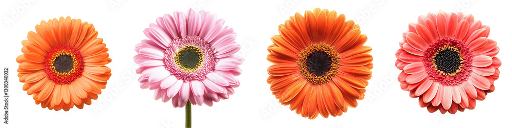 PNG Gerbera daisy flower set isolated on white background, colorful bloom
PNG Gerbera daisy flower set isolated on white background, colorful bloom