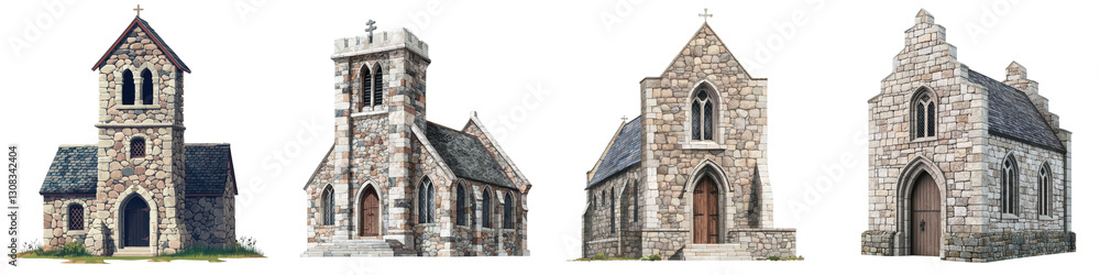 Fototapeta premium Majestic medieval churches cathedrals and other historic religious structures set against the picturesque backdrop of the European countryside landscape