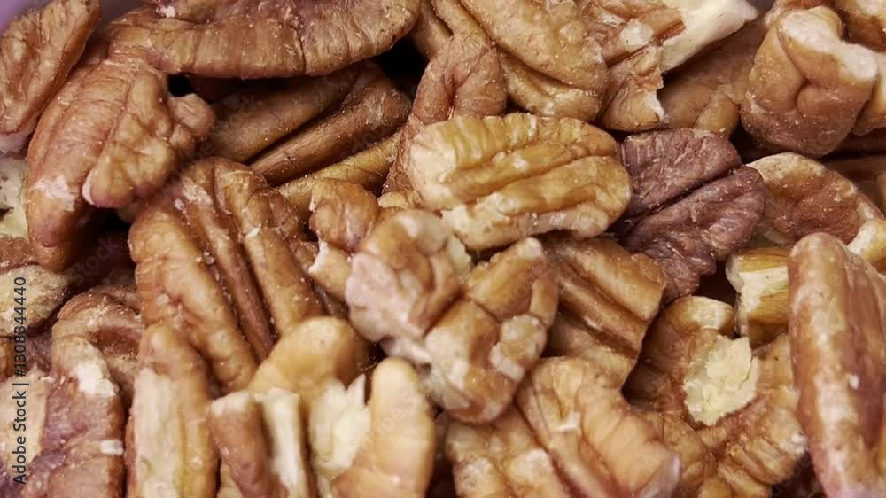 Fresh pecan nuts arranged in a close-up view, showcasing their texture and shape Fresh pecan nuts arranged in a close-up view, showcasing their texture and shape
