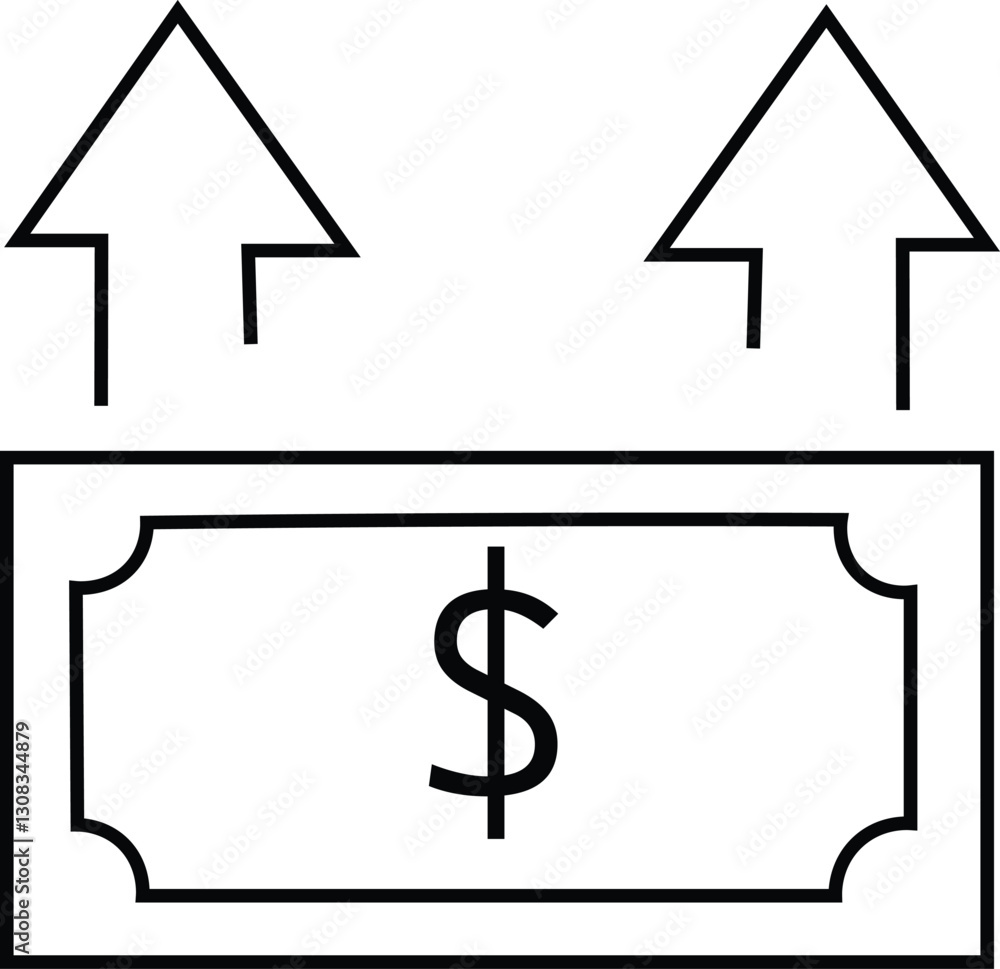 Obraz premium Money movement icons vector editable file, black and white