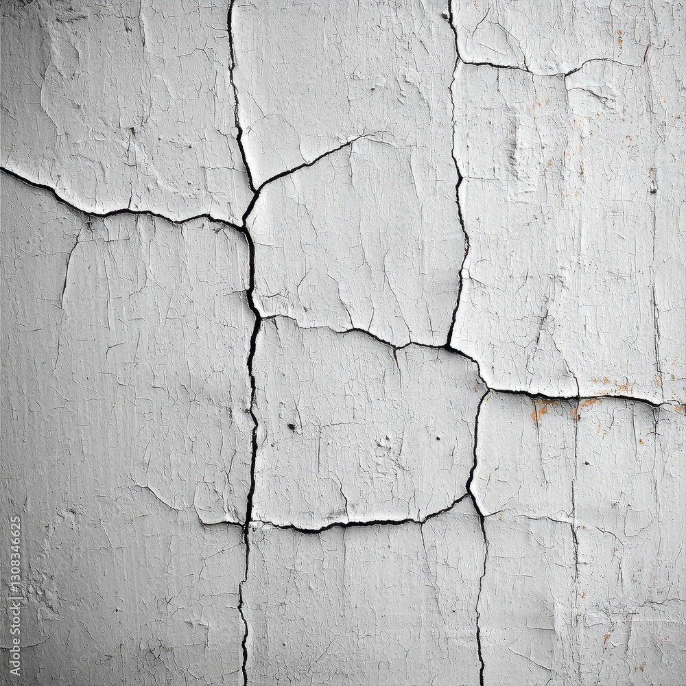 Obraz premium A white wall with peeling paint revealing layers of history and character in a rustic setting