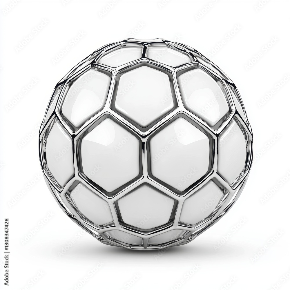 Fototapeta premium Simple soccer ball isolated on a white background ideal for sports graphics and illustrations representing team spirit