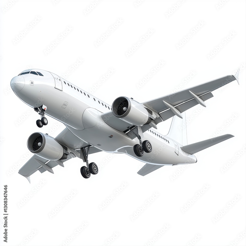 Airplane flying high above the clouds in a clear blue sky creating a sense of freedom and adventure for travelers Airplane flying high above the clouds in a clear blue sky creating a sense of freedom and adventure for travelers