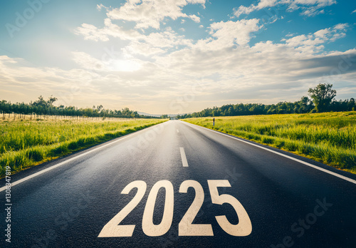 Wallpaper Mural Empty asphalt road and sky with with 2025 written Torontodigital.ca