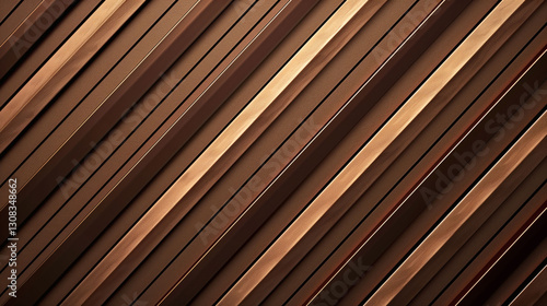 Luxurious Geometric Pattern with Gold Lines on Mocha Mousse Background