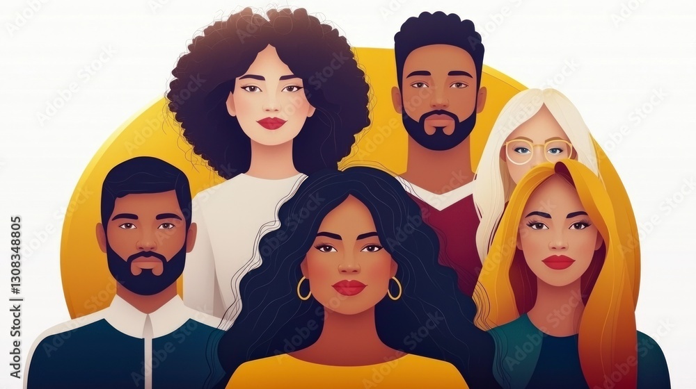 Diverse Group of People Portraits Illustration Team Unity Collaboration Inclusion Diverse Group of People Portraits Illustration Team Unity Collaboration Inclusion