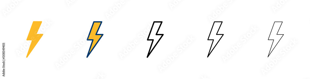 Lightning icon vector isolated on white background. Bolt icon vector. Energy and thunder electric icon Lightning icon vector isolated on white background. Bolt icon vector. Energy and thunder electric icon
