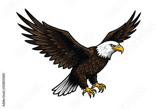 Clip art Philadelphia Eagles. This image shows a bald eagle with wings spread wide. Vector illustration design.