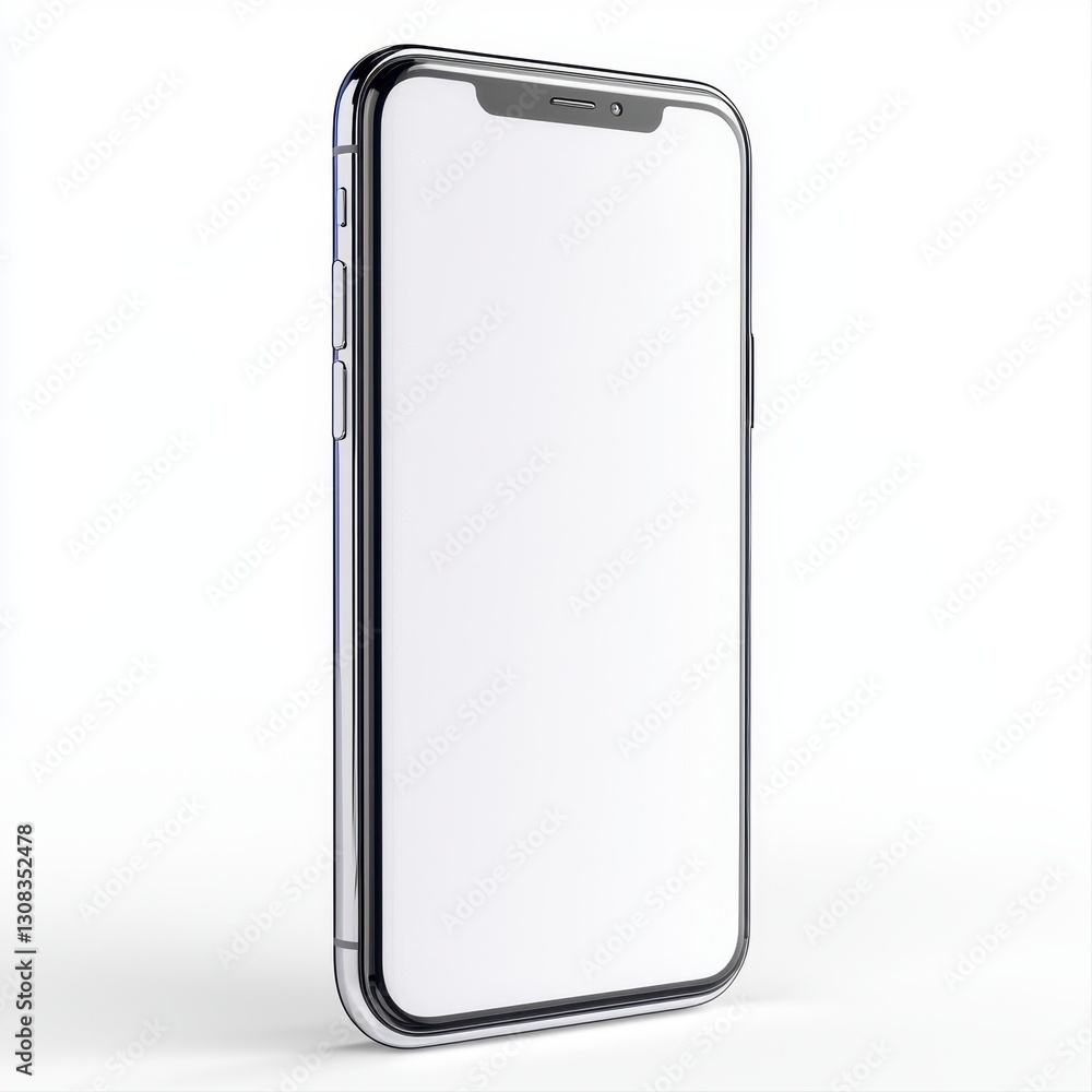 Sleek and modern white smartphone on a clean surface showcasing its design and features in a minimalist style Sleek and modern white smartphone on a clean surface showcasing its design and features in a minimalist style