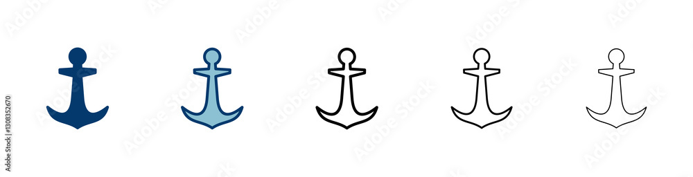 Anchor icon vector isolated on white background.Anchor symbol logo. Anchor marine icon. Anchor icon vector isolated on white background.Anchor symbol logo. Anchor marine icon.