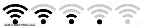 Wifiのアンテナの接続状態を表すアイコンのイラスト