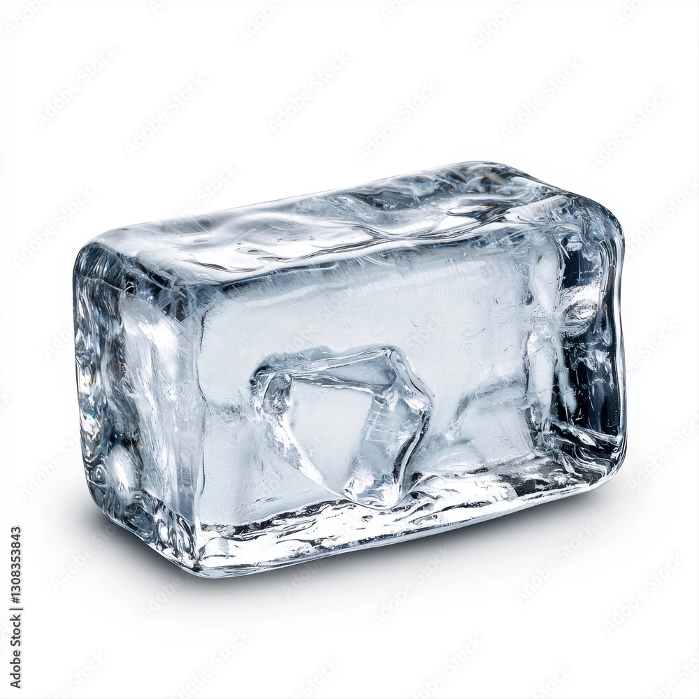 Elegant ice block with delicate features and frosty surface captured in bright light to showcase its natural beauty Elegant ice block with delicate features and frosty surface captured in bright light to showcase its natural beauty