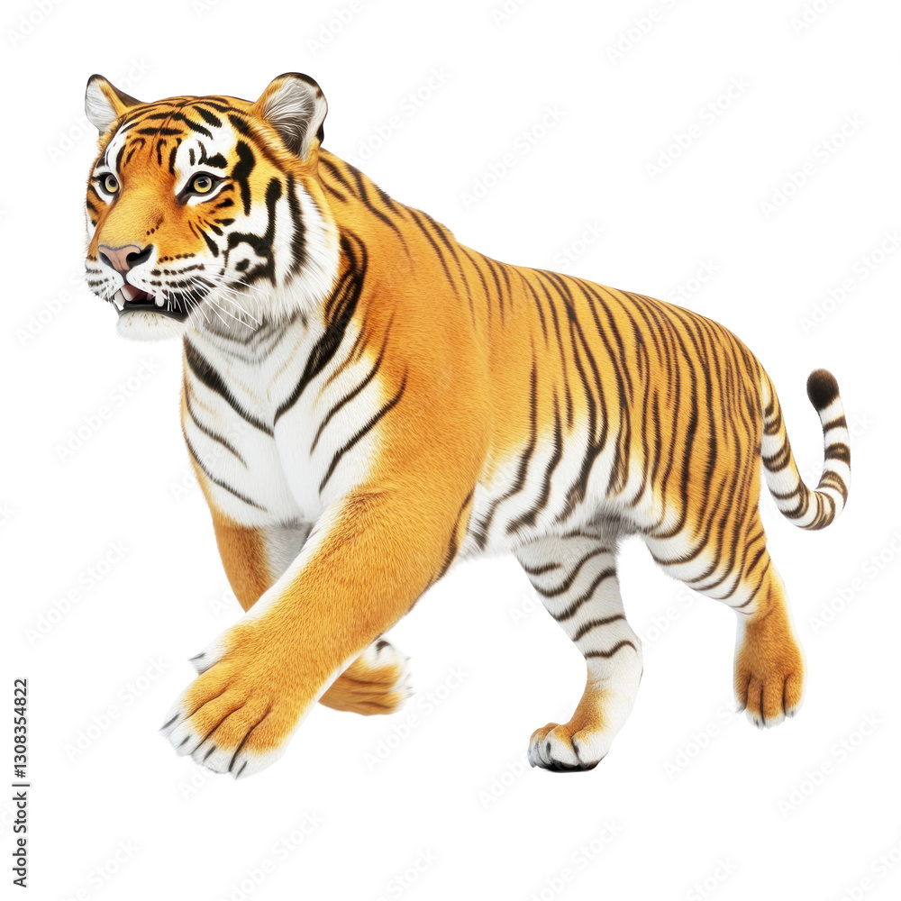 Fototapeta premium Tiger isolated on white or transparent background