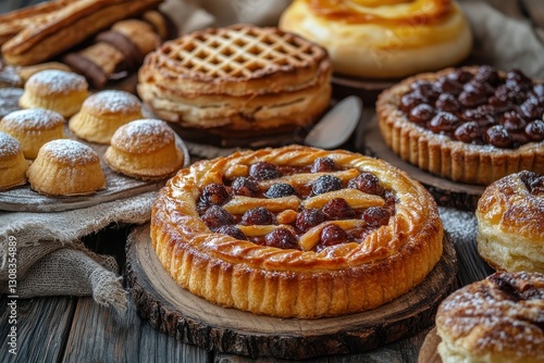 Wallpaper Mural Assortment of delicious pastries and pies. Perfect for bakery, food, or dessert themes. Torontodigital.ca